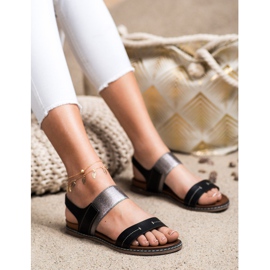 Sergio Leone Slip-On-Sandalen schwarz 2