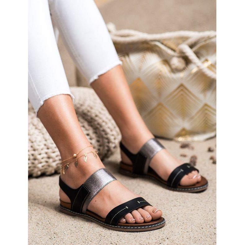 Sergio Leone Slip-On-Sandalen schwarz 2