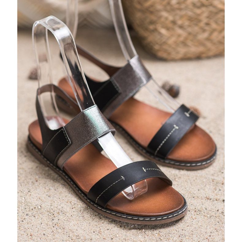 Sergio Leone Slip-On-Sandalen schwarz 1