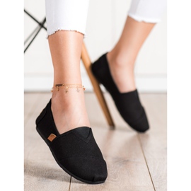 SHELOVET Schwarze Turnschuhe zum Hineinschlüpfen 1