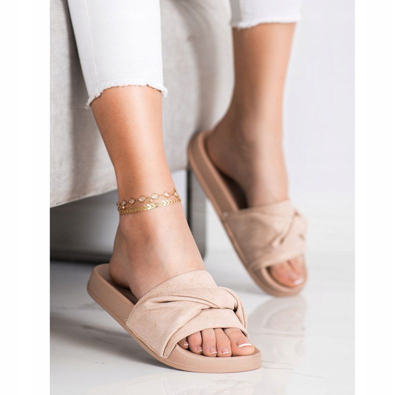 Bequeme VINCEZA Wildleder Hausschuhe braun 2