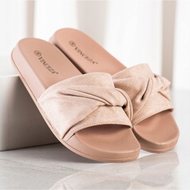 Bequeme VINCEZA Wildleder Hausschuhe braun 1