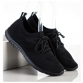 SHELOVET Schwarze Sneakers mit Lochmuster 1