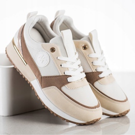 SHELOVET Modische Sneaker in WEISS UND BEIGE weiß 2