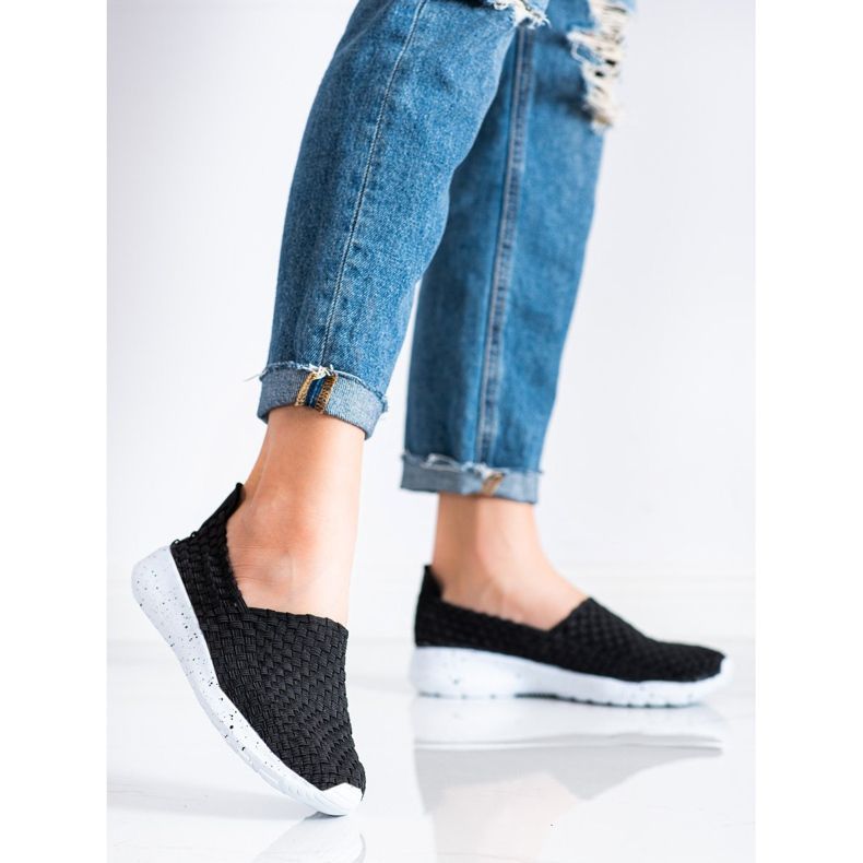 Sabatina Schwarze geflochtene Slipper 2