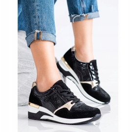 Goodin Gebundene Ledersneaker schwarz mehrfarbig 2