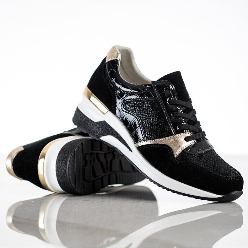 Goodin Gebundene Ledersneaker schwarz mehrfarbig 1