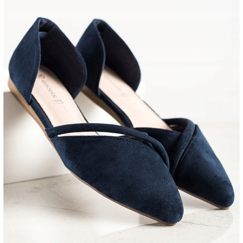 Goodin Ballerinas aus Wildleder mit Cut-Out marineblau 1