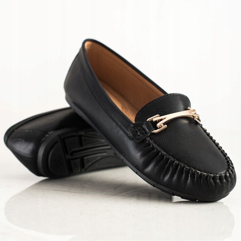 Fama Klassische schwarze Loafer 1