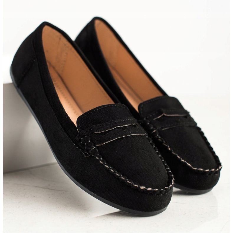 Super Me Schwarze Wildleder-Loafer 1