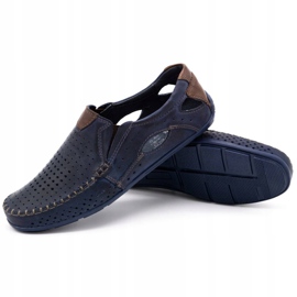 Mario Pala Herrenschuhe Mokassins 901 Sommer marineblau Körnung braun navy blau 2