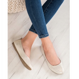 SHELOVET Durchbrochene Ballerinas golden 1