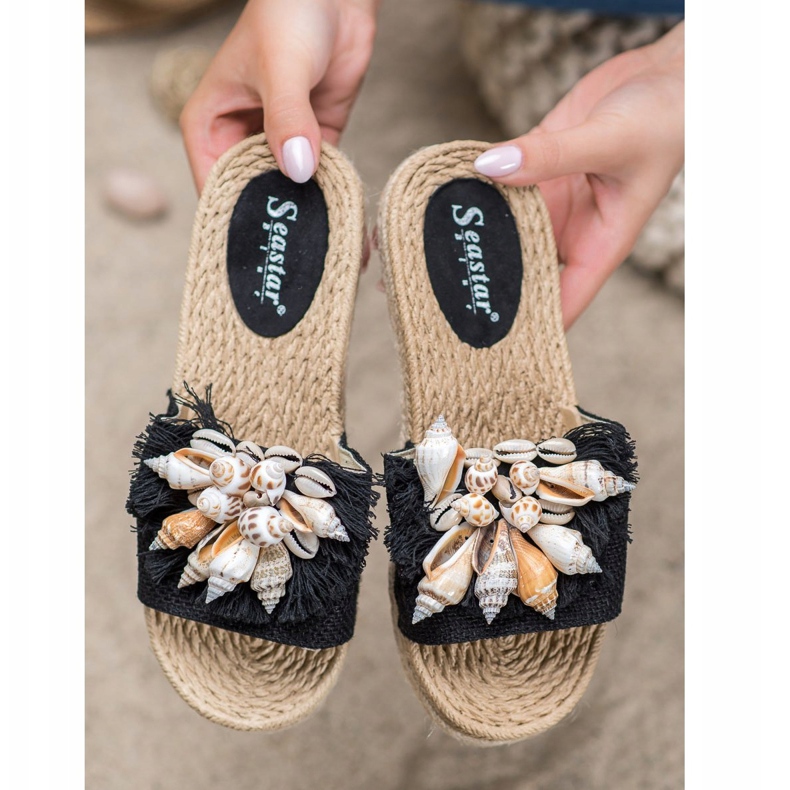 Seastar Modische Flip-Flops mit Muscheln schwarz 1