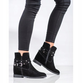 Filippo Verzierte Lederstiefeletten schwarz 1