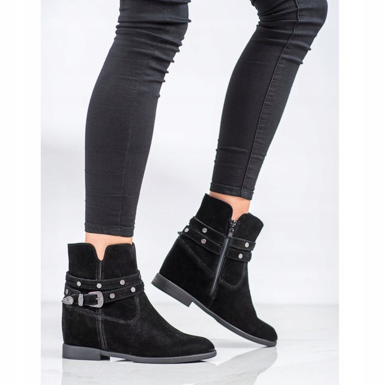 Filippo Verzierte Lederstiefeletten schwarz 1