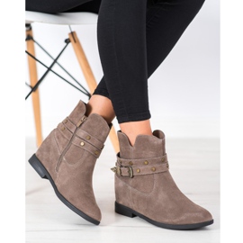 Filippo Verzierte Lederstiefeletten beige 2