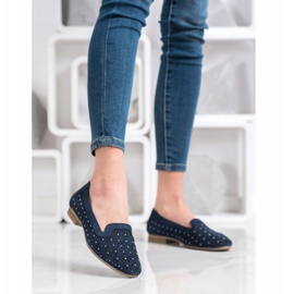 Filippo Leder Herren mit Cubic Zirkonia navy blau 1