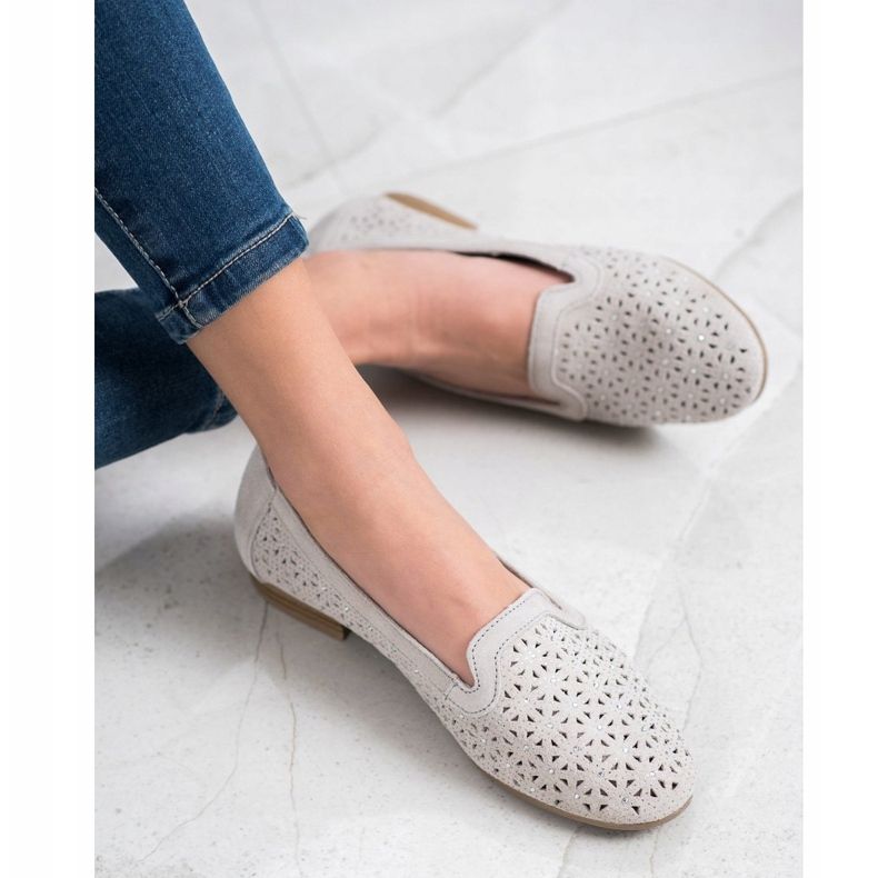 Filippo Leder Herren mit Cubic Zirkonia grau 1