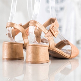 Kylie Geflochtene Sandalen mit hohem Absatz braun 1