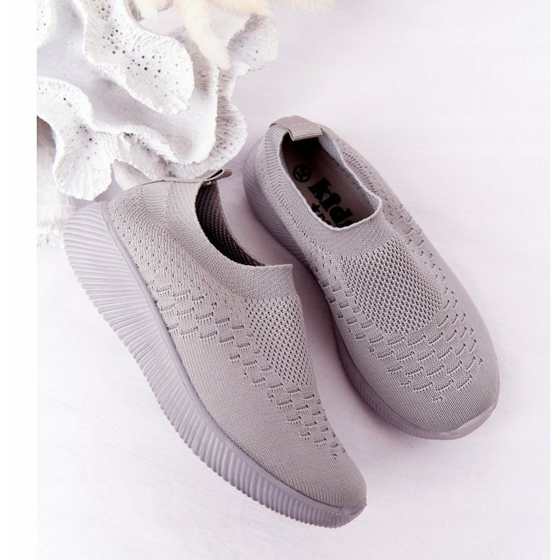 EVE Kinder Sportschuhe Slip-On Grau Schulausflug 1