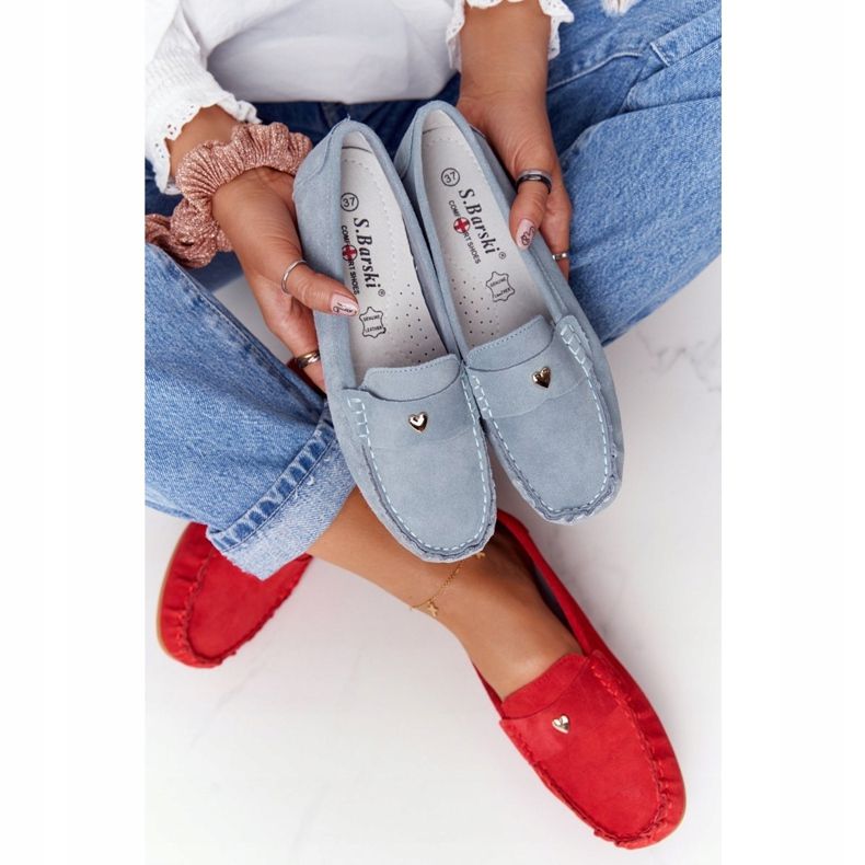 S.Barski Damen Wildleder Loafer S. Barski Blau 2