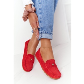 S.Barski Damen Wildleder-Loafer von S. Bararski Red rot 1