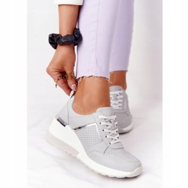 Sneakers mit Keilabsatz aus Leder S.Barski Grau 1