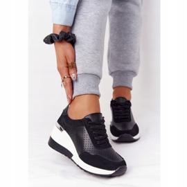 S.Barski Sneakers mit Keilabsatz aus Leder S. Bararski Schwarz weiß 1