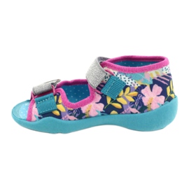 Befado Kinderschuhe 242P098 blau rosa silber- mehrfarbig 2
