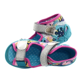 Befado Kinderschuhe 242P098 blau rosa silber- mehrfarbig 4