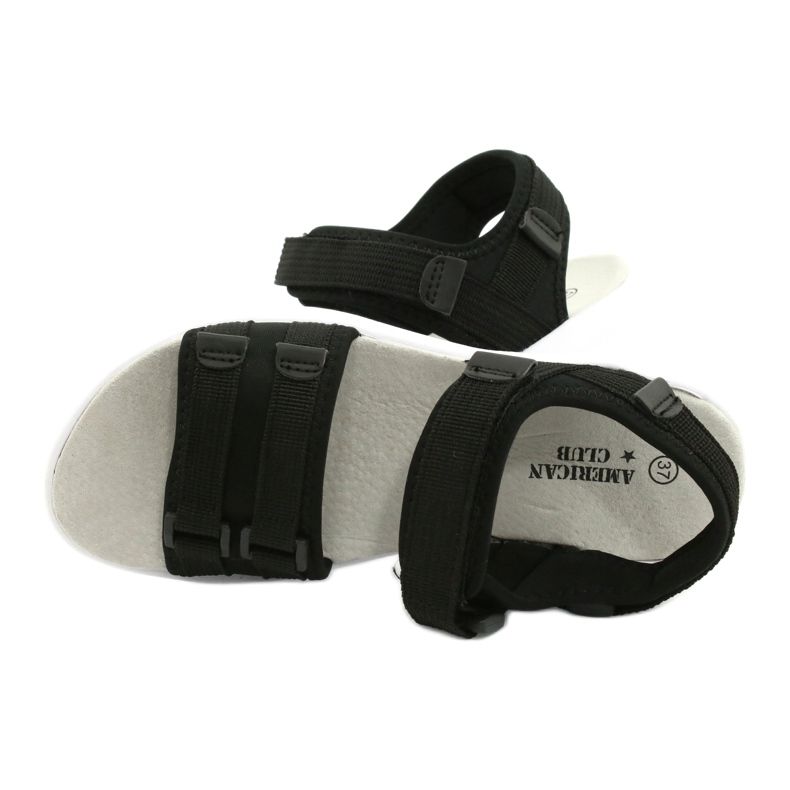 American Club Frauen Sandalen Sport Leder Einsatz RL45/21 Schwarz 4