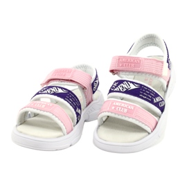 American Club Sportsandalen Lederinnensohle RL29/21 Rosa und Lila 1