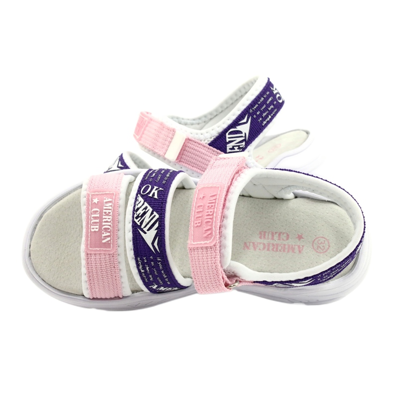 American Club Sportsandalen Lederinnensohle RL29/21 Rosa und Lila 4
