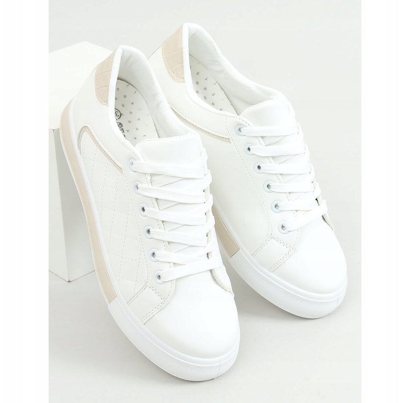 Weiß-beige Sneakers für Damen A88-86 Beige 1