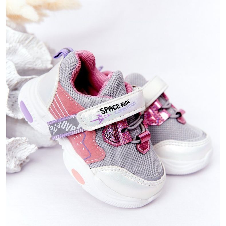 Kinder Sportschuhe Sneakers Weiß und Rosa Space Ride grau mehrfarbig 1