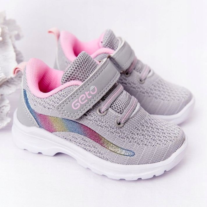 Kinder Sportschuhe Sneakers Grau Ready Go! rosa mehrfarbig 1