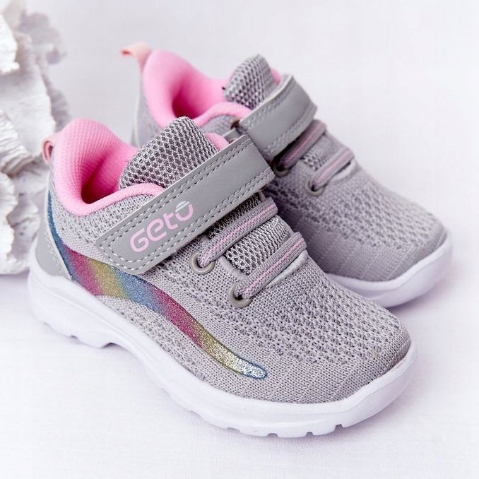 Kinder Sportschuhe Sneakers Grau Ready Go! rosa mehrfarbig 2