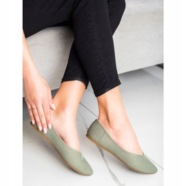 VINCEZA gestreifte Ballerinas grün 1