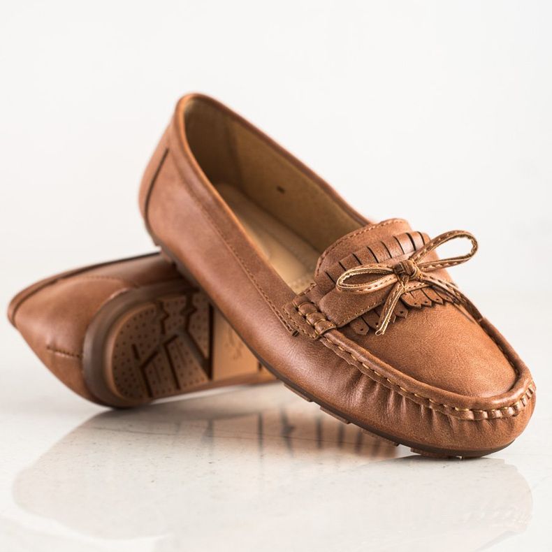 Clowse Braune Loafer mit Schleife 1