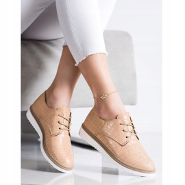 SHELOVET Braune Schuhe mit Schlangenmuster 2