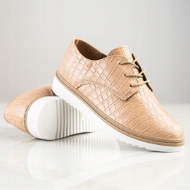 SHELOVET Braune Schuhe mit Schlangenmuster 1