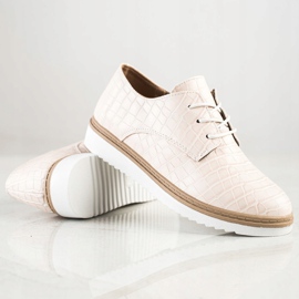 SHELOVET Beige Schuhe mit Schlangenmuster 1