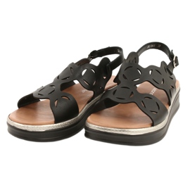Sergio Leone Frauen um Öko-Skick-Sandalen schwarz SK041 1