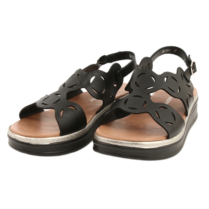 Sergio Leone Frauen um Öko-Skick-Sandalen schwarz SK041 1