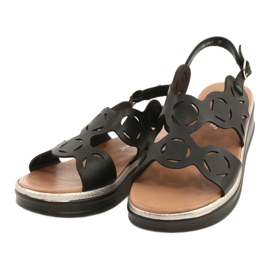 Sergio Leone Frauen um Öko-Skick-Sandalen schwarz SK041 2