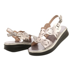 Silberne Sandalen für Damen Sergio Leone SK041 2