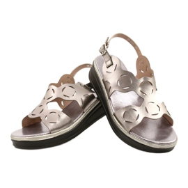 Silberne Sandalen für Damen Sergio Leone SK041 4