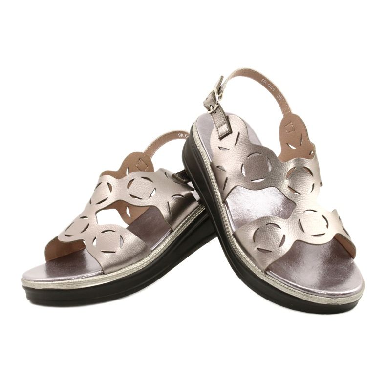 Silberne Sandalen für Damen Sergio Leone SK041 4