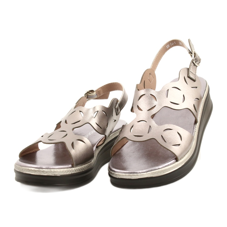 Silberne Sandalen für Damen Sergio Leone SK041 1