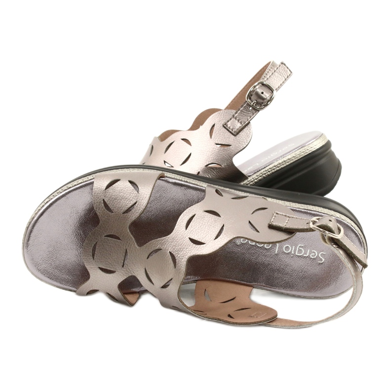 Silberne Sandalen für Damen Sergio Leone SK041 3